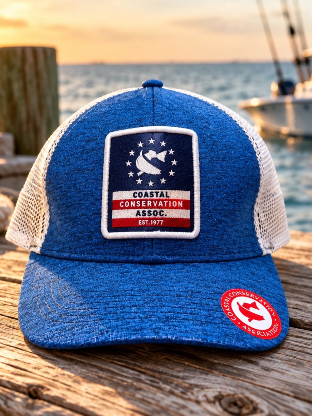 NWT Coastal Conservation Mesh Back Trucker Hat Adjustable Baseball Cap